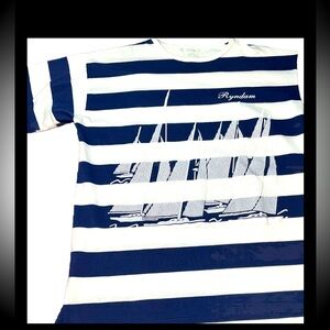 Holland America BOAT single Stitch VTG CRUISE T SHIRT STRIPED nautical Sailing L